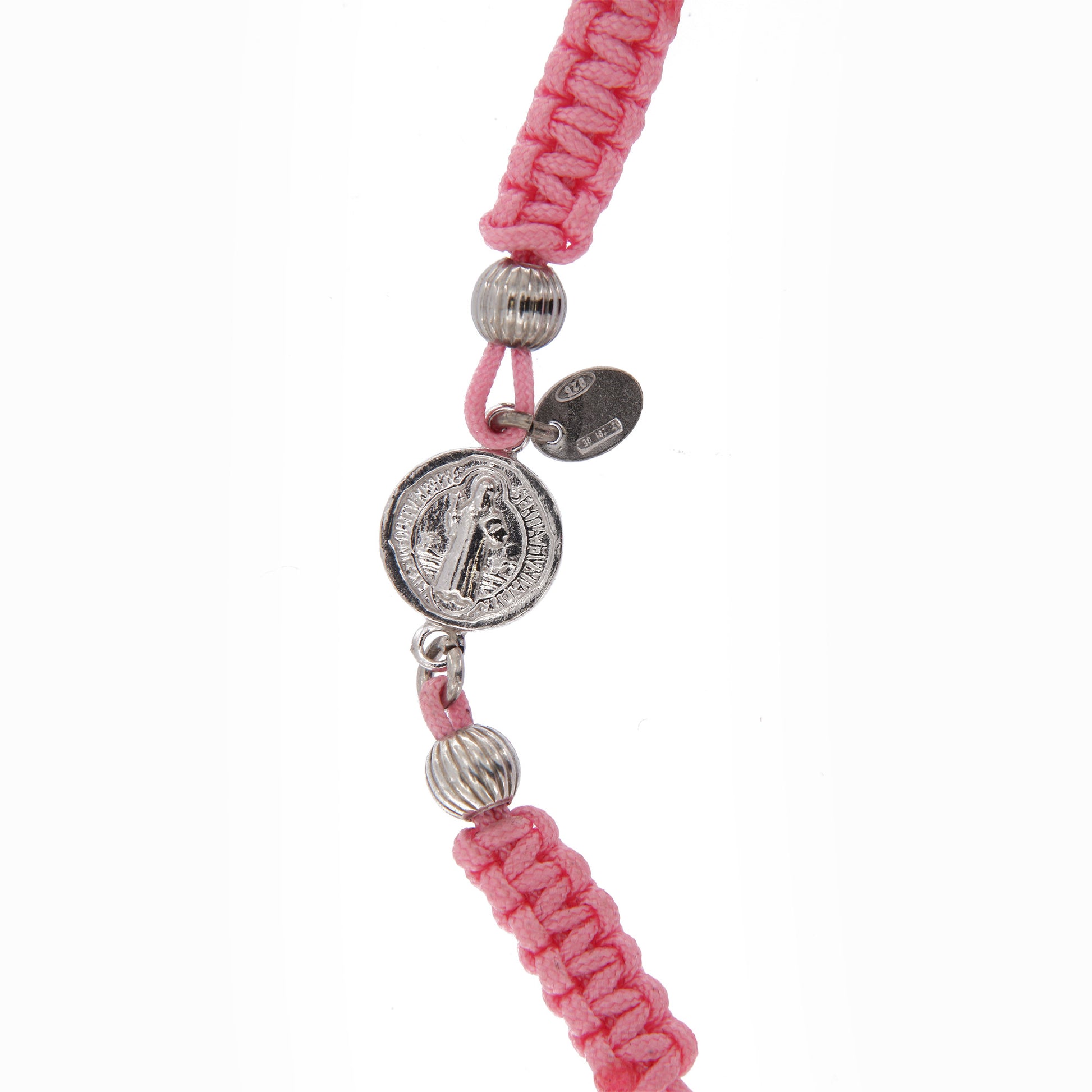 Bracciale in sagola Croce San Benedetto in argento 925