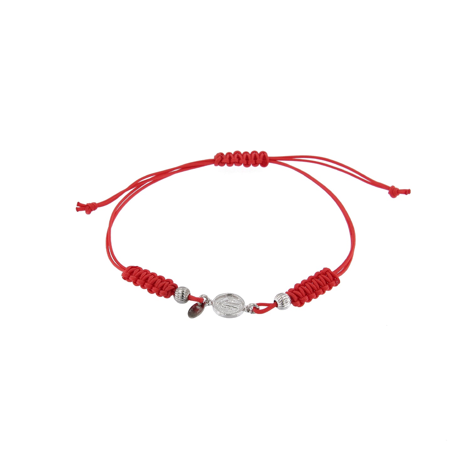 Bracciale in sagola Croce San Benedetto in argento 925