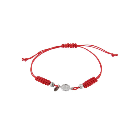 Bracciale in sagola Croce San Benedetto in argento 925
