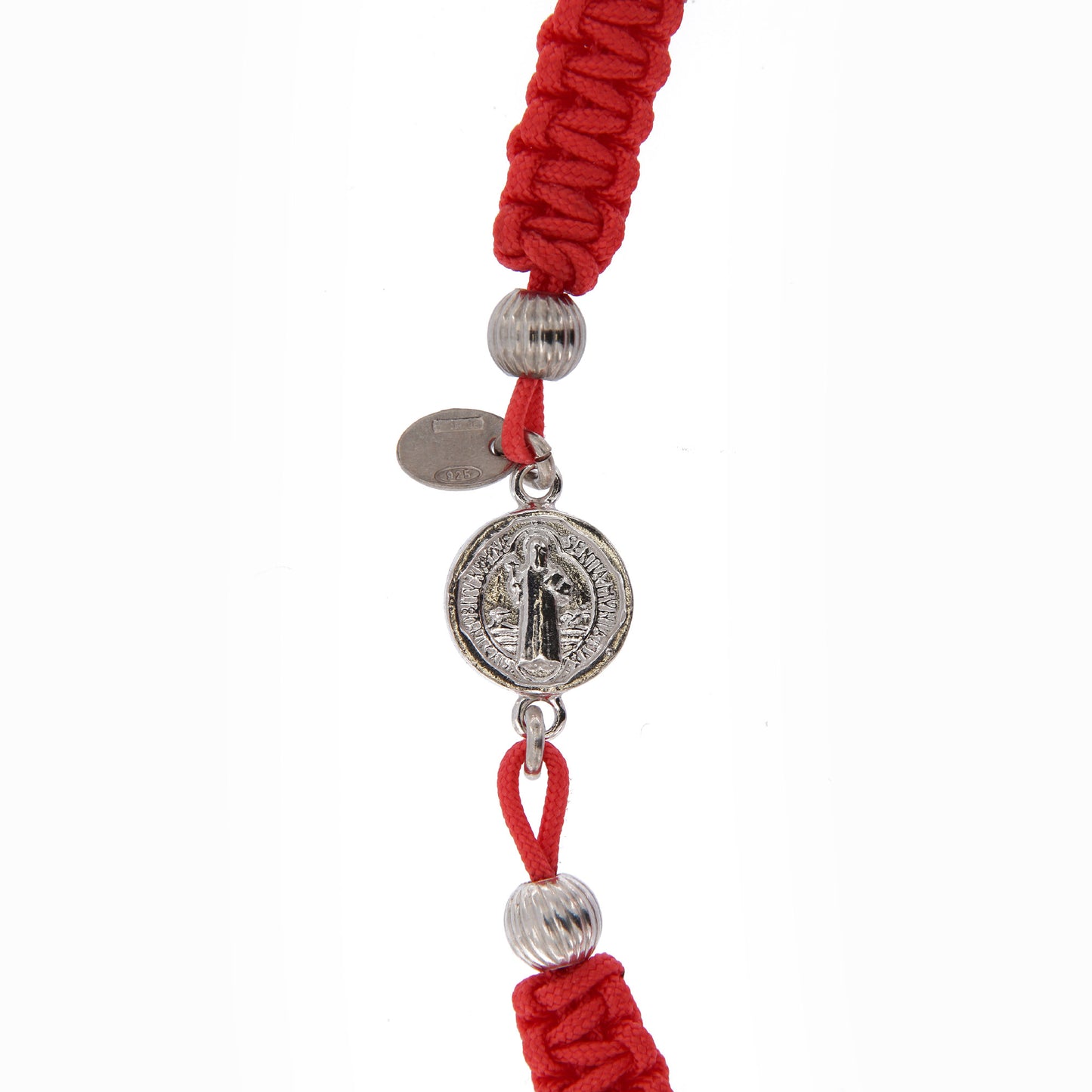 Bracciale in sagola Croce San Benedetto in argento 925