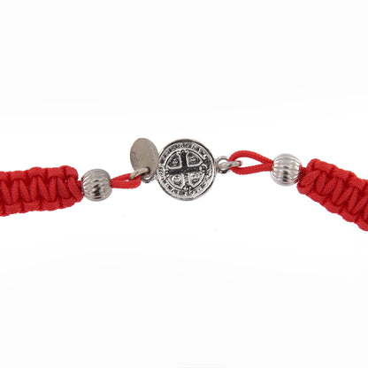 Bracciale in sagola Croce San Benedetto in argento 925