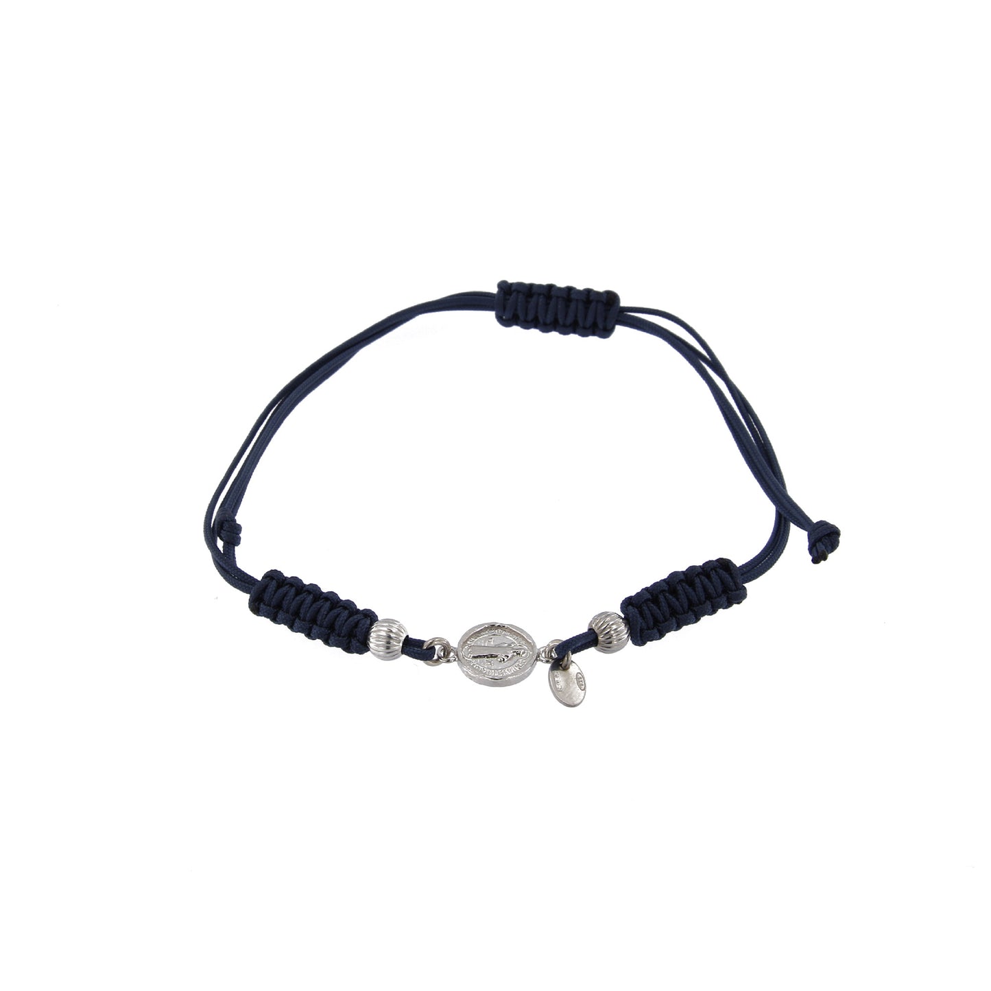 Bracciale in sagola Croce San Benedetto in argento 925