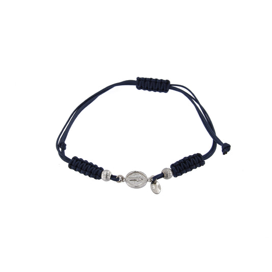 Bracciale in sagola Croce San Benedetto in argento 925