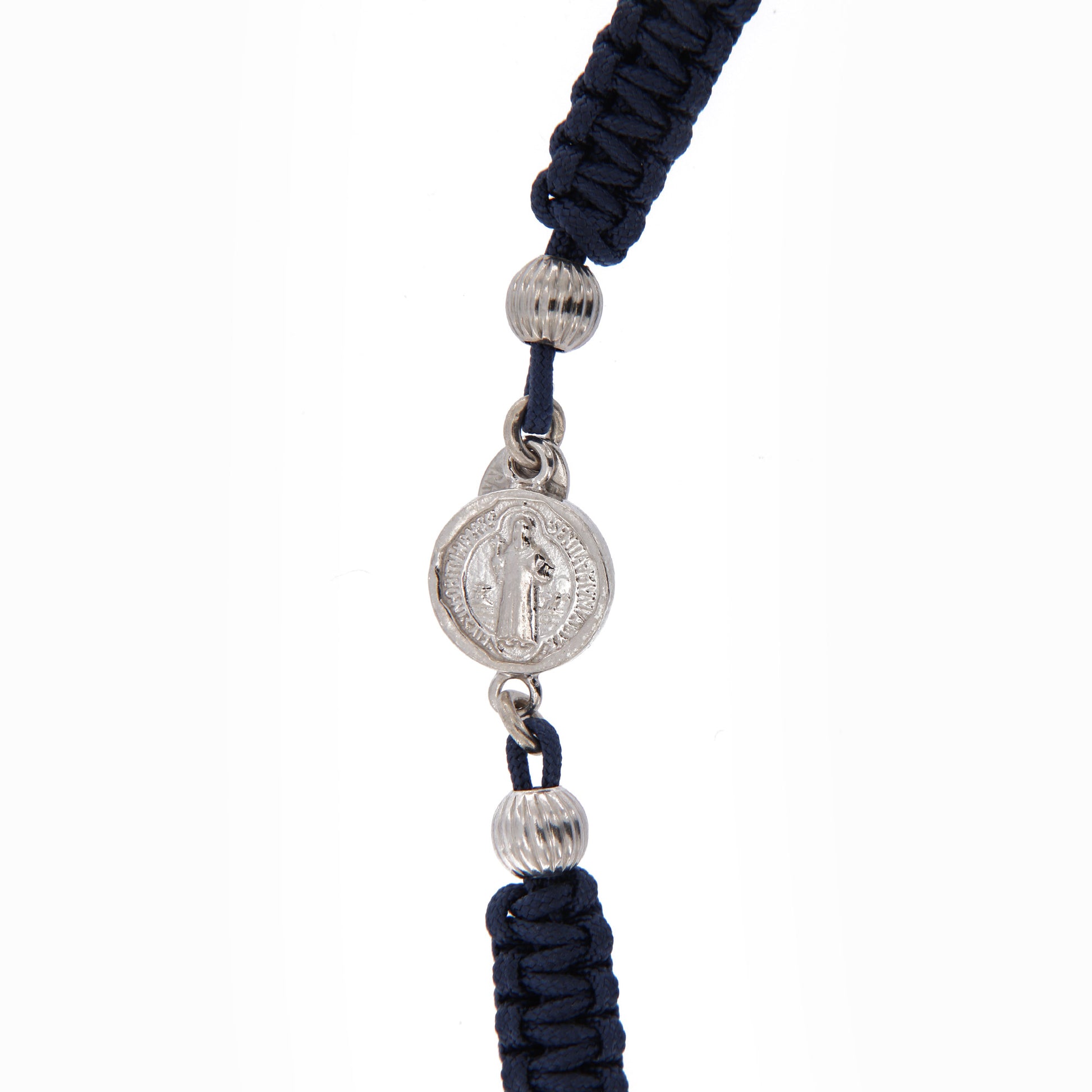 Bracciale in sagola Croce San Benedetto in argento 925