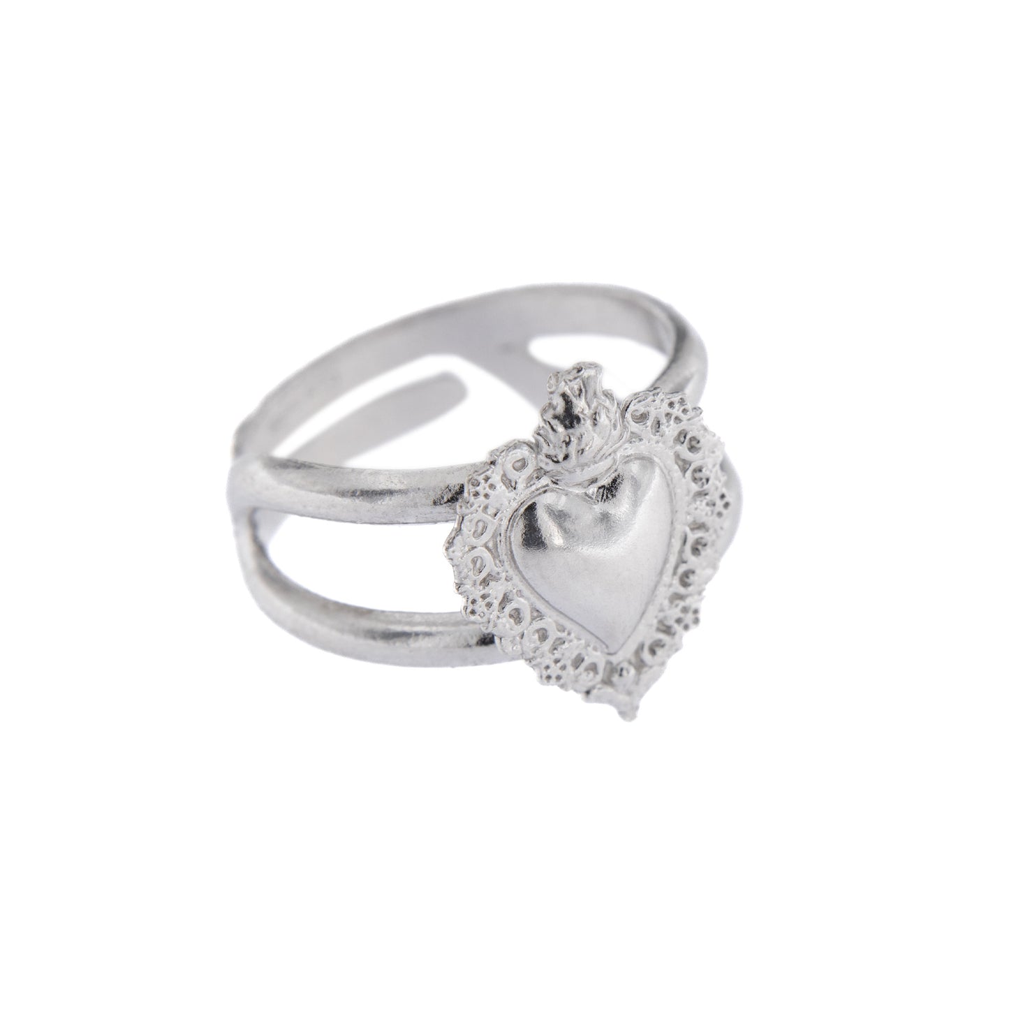 Anello regolabile Cuore Votivo, argento 925