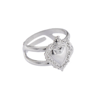 Anello regolabile Cuore Votivo, argento 925