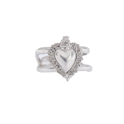 Anello regolabile Cuore Votivo, argento 925