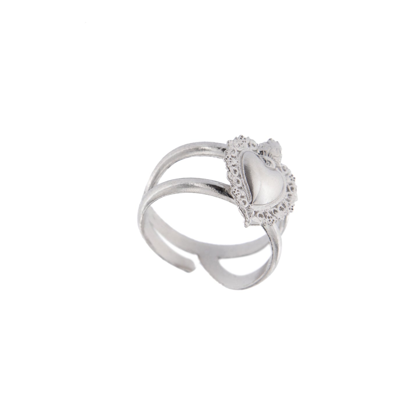 Anello regolabile Cuore Votivo, argento 925
