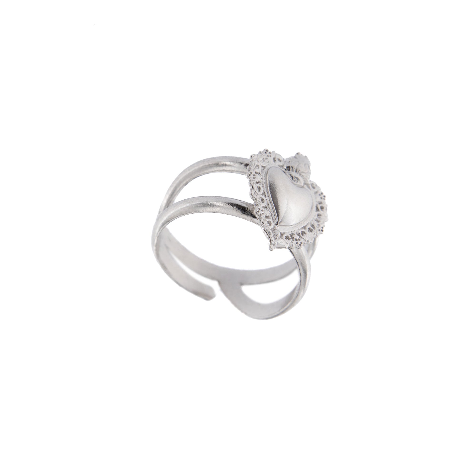 Anello regolabile Cuore Votivo, argento 925