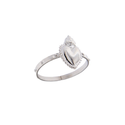 Anello Cuore Votivo, argento 925. Misure varie