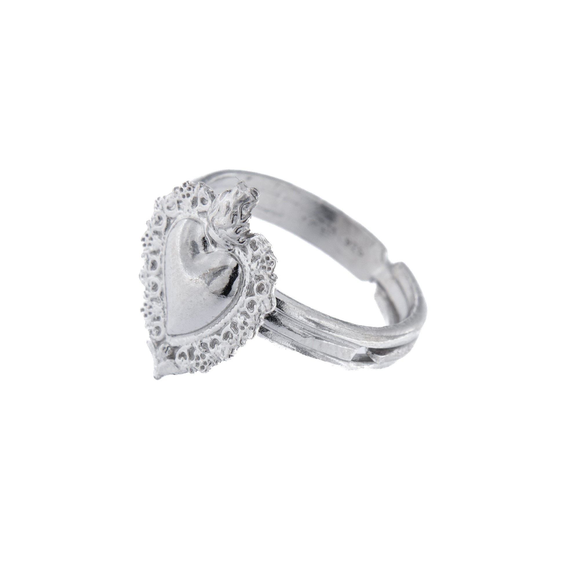 Anello regolabile Cuore Votivo, argento 925