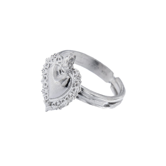 Anello regolabile Cuore Votivo, argento 925