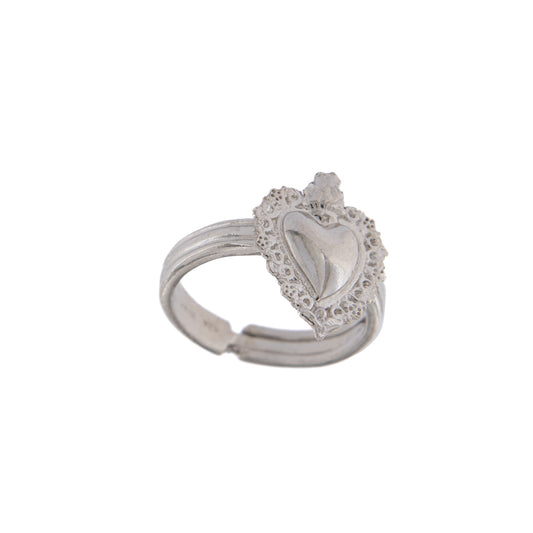 Anello regolabile Cuore Votivo, argento 925