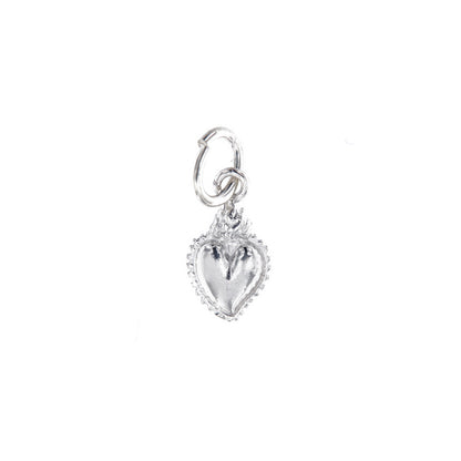 Ciondolo Cuore Votivo, argento 925. Altezza 1 cm