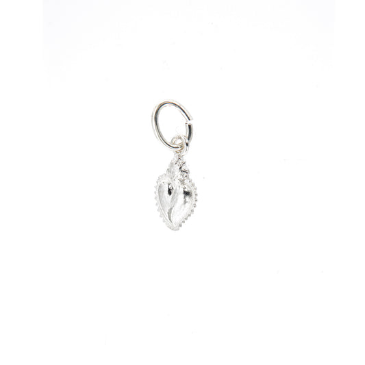 Ciondolo Cuore Votivo, argento 925. Altezza 1 cm