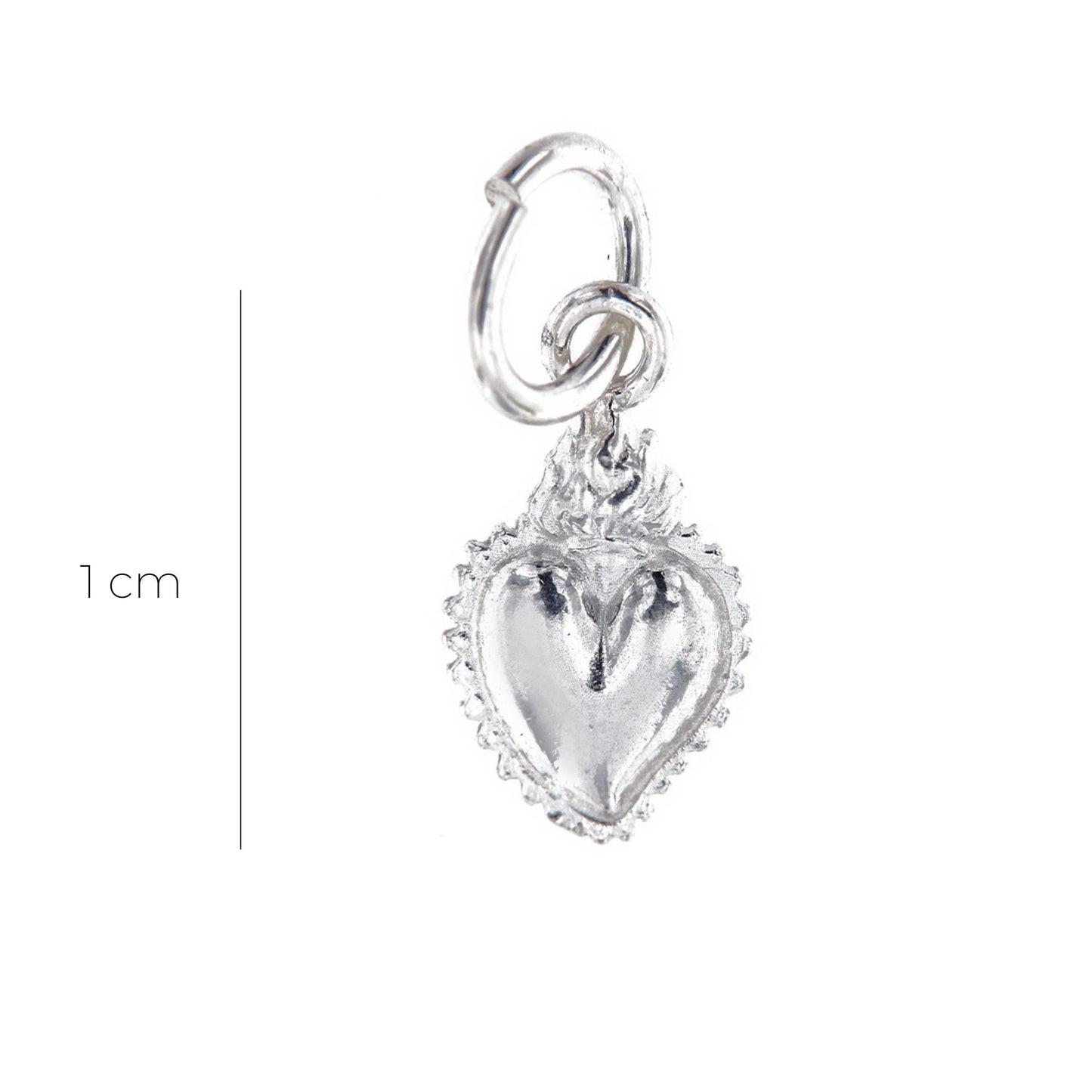 Ciondolo Cuore Votivo, argento 925. Altezza 1 cm
