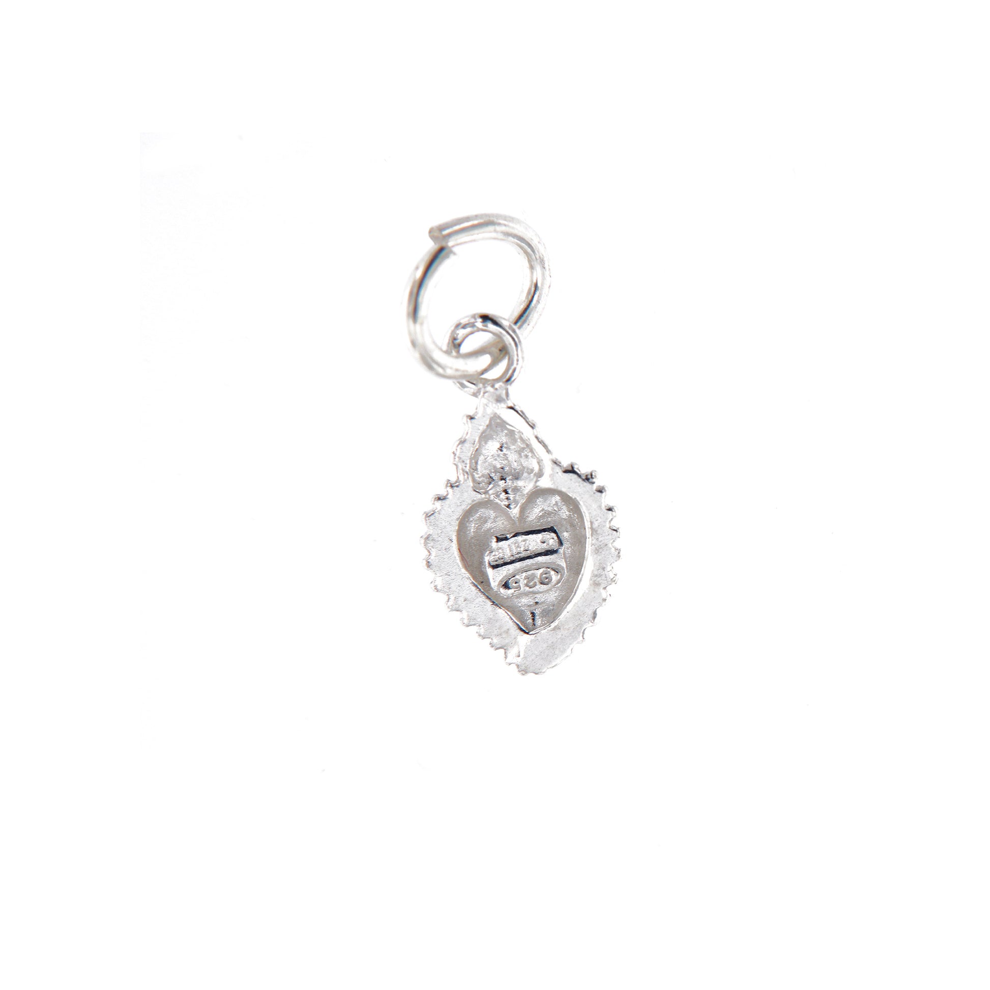 Ciondolo Cuore Votivo, argento 925. Altezza 1 cm