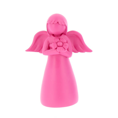 Statua Angelo in resina con colorazione pastello. Altezza 13 cm