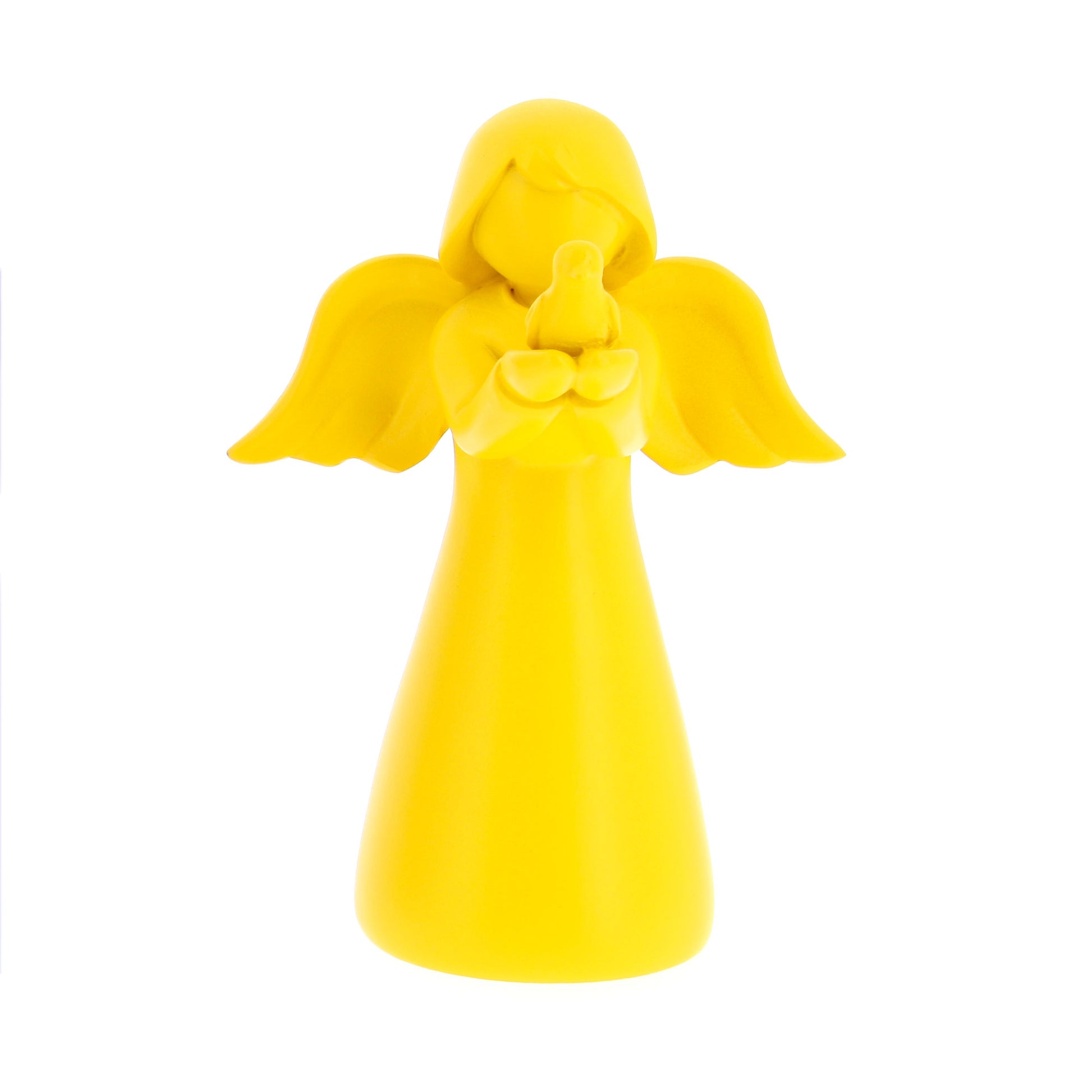 Statua Angelo in resina con colorazione pastello. Altezza 13 cm