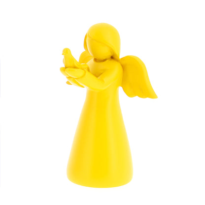Statua Angelo in resina con colorazione pastello. Altezza 13 cm