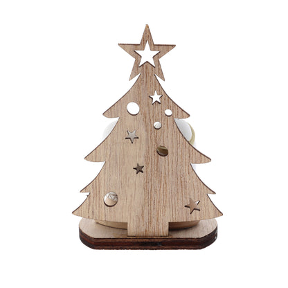Presepe con Sacra Famiglia in resina su supporto in legno sagomato. Altezza 8 cm