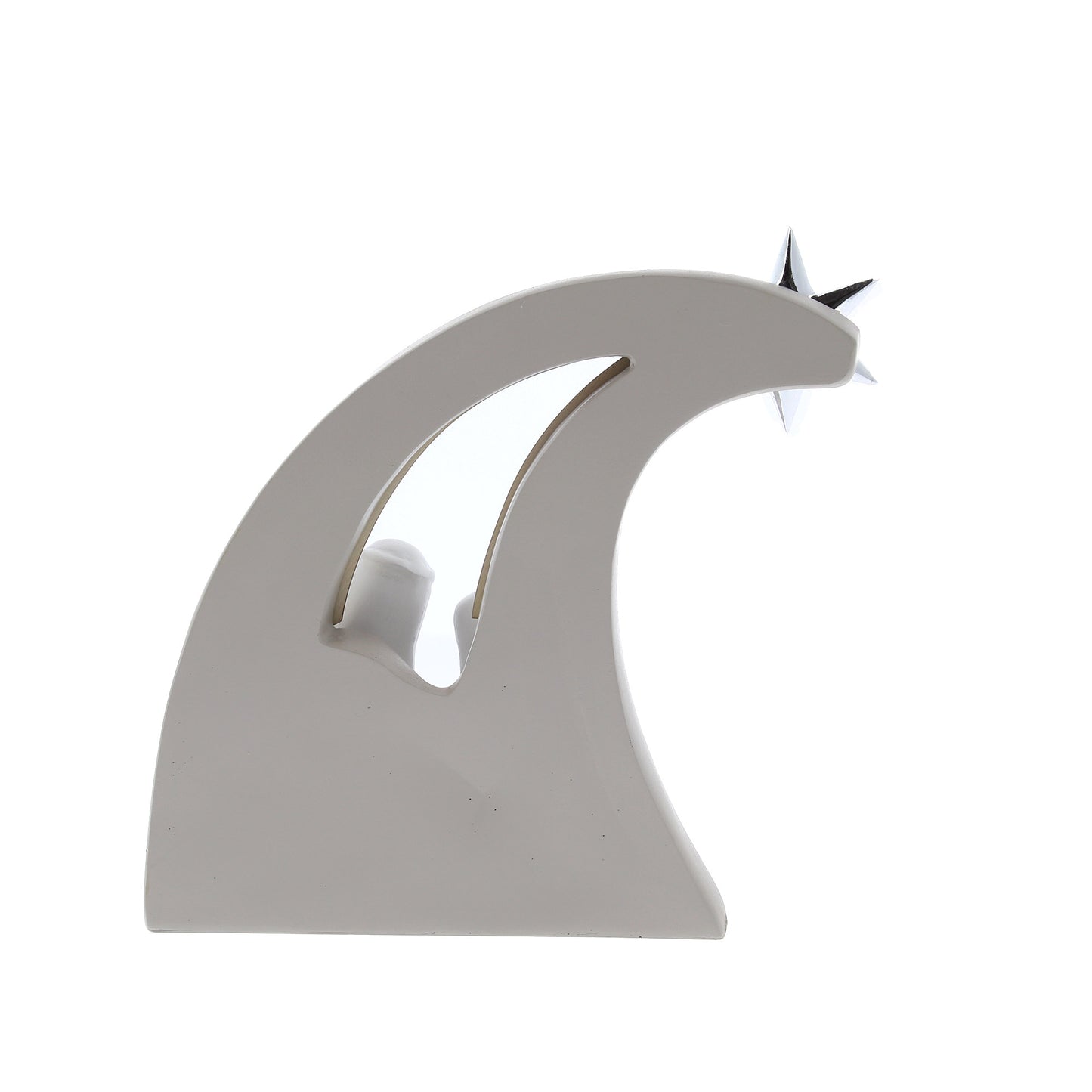 Sacra Famiglia in resina dipinta a mano. Altezza 16 cm