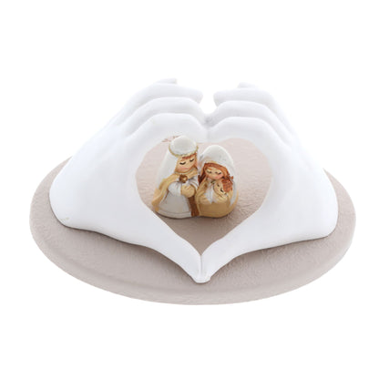 Sacra Famiglia in resina. Altezza 6 cm
