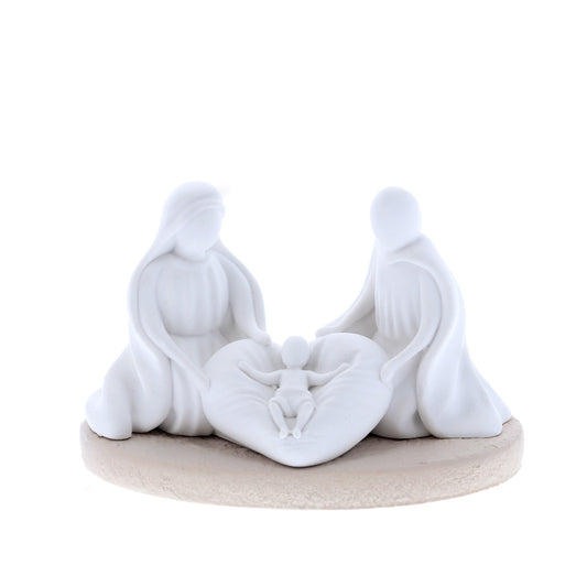 Sacra Famiglia in resina. Altezza 5,5 cm