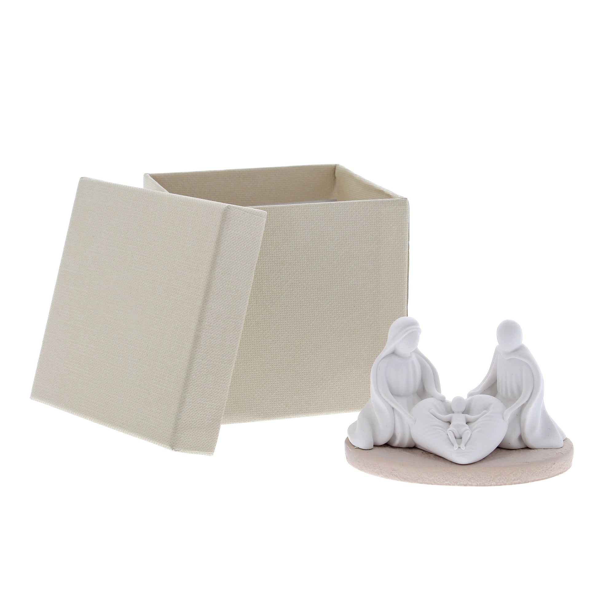 Sacra Famiglia in resina. Altezza 5,5 cm