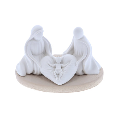 Sacra Famiglia in resina. Altezza 5,5 cm