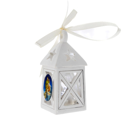 Lanterna in resina con immagini Natività assortite. Dimensioni 10x4,5 cm