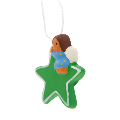 Stellina con Angelo in colori assortiti. Dimensioni 4,5x4 cm