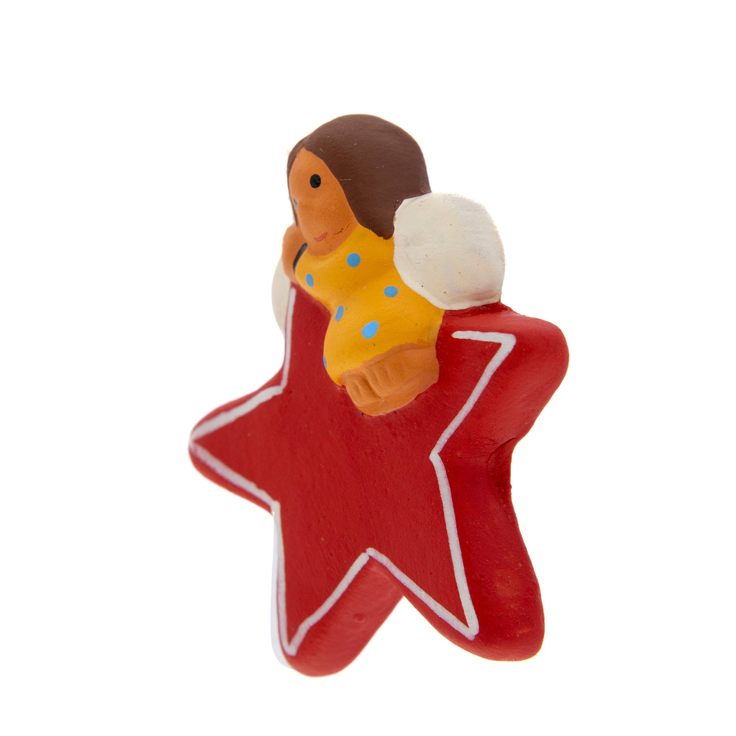 Stellina con Angelo in colori assortiti. Dimensioni 4,5x4 cm