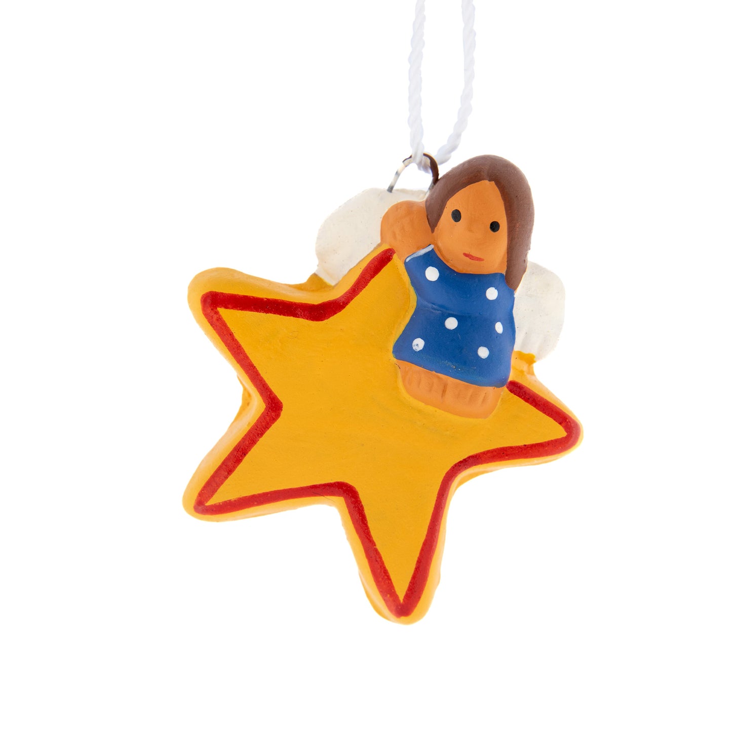 Stellina con Angelo in colori assortiti. Dimensioni 4,5x4 cm
