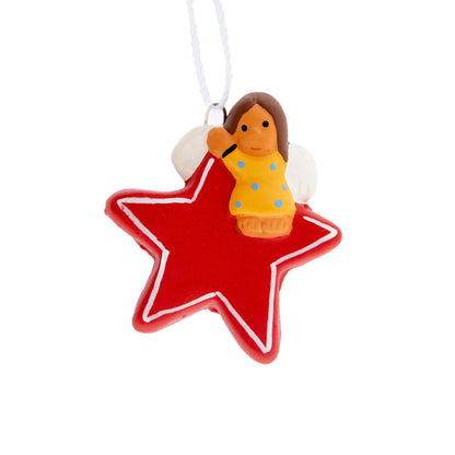 Stellina con Angelo in colori assortiti. Dimensioni 4,5x4 cm