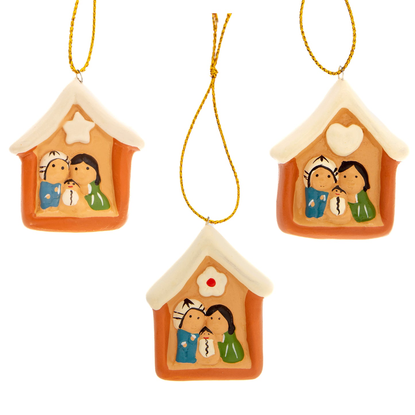 Presepe piccolo in casetta con immagini assortite. Dimensioni 3,8x3,5 cm