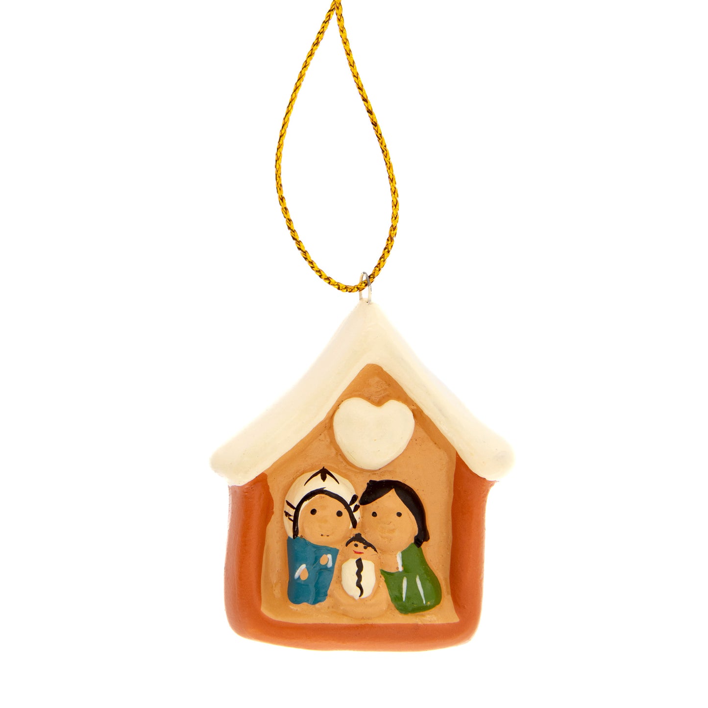 Presepe piccolo in casetta con immagini assortite. Dimensioni 3,8x3,5 cm