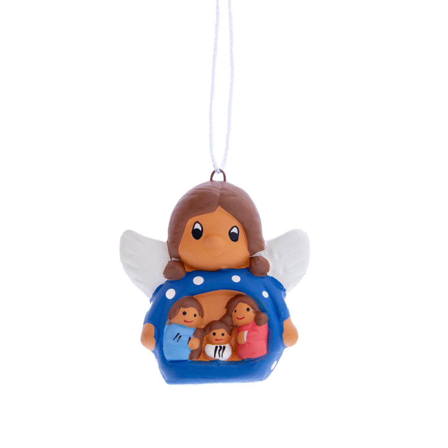 Presepe piccolo con angeletto in colori assortiti. Dimensioni 4,2x4,2 cm
