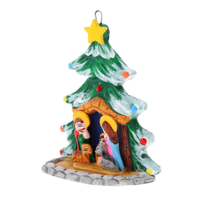 Presepe in cartapesta dipinta. Dimensioni 6,2x8,3 cm