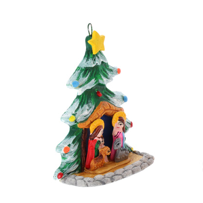 Presepe in cartapesta dipinta. Dimensioni 6,2x8,3 cm