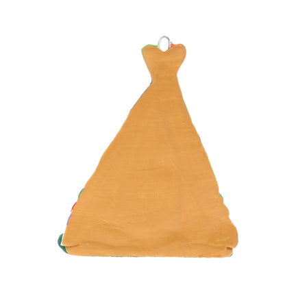 Presepe in cartapesta dipinta. Dimensioni 6,2x8,3 cm
