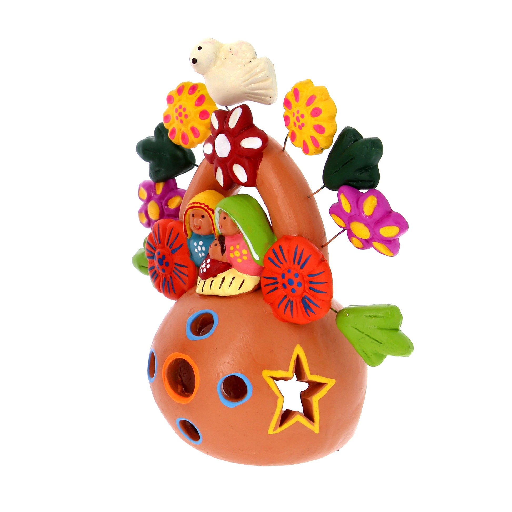 Presepe portalumino su Albero della Vita. Altezza 13 cm
