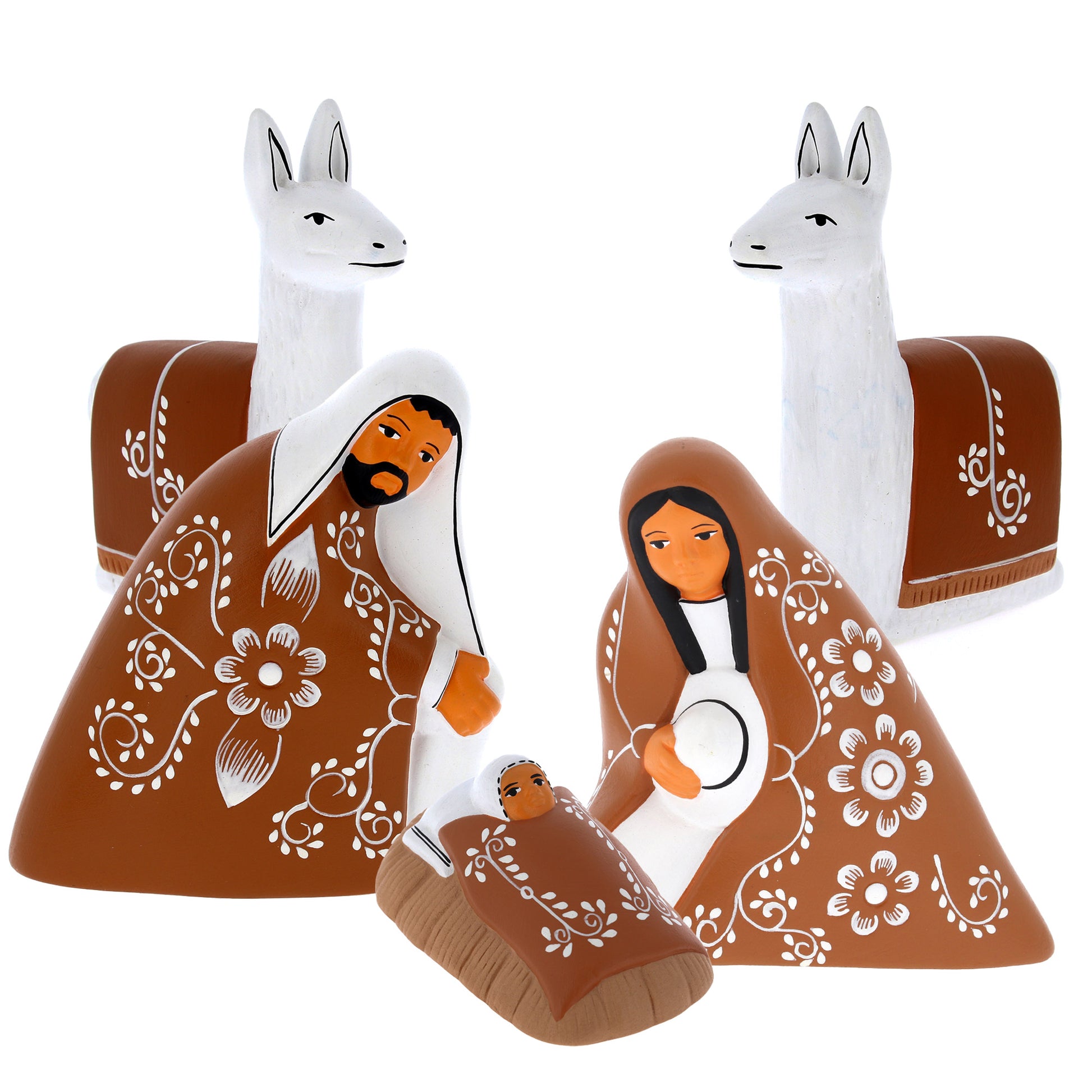 Presepe composto da 5 pezzi. Altezza 11 cm