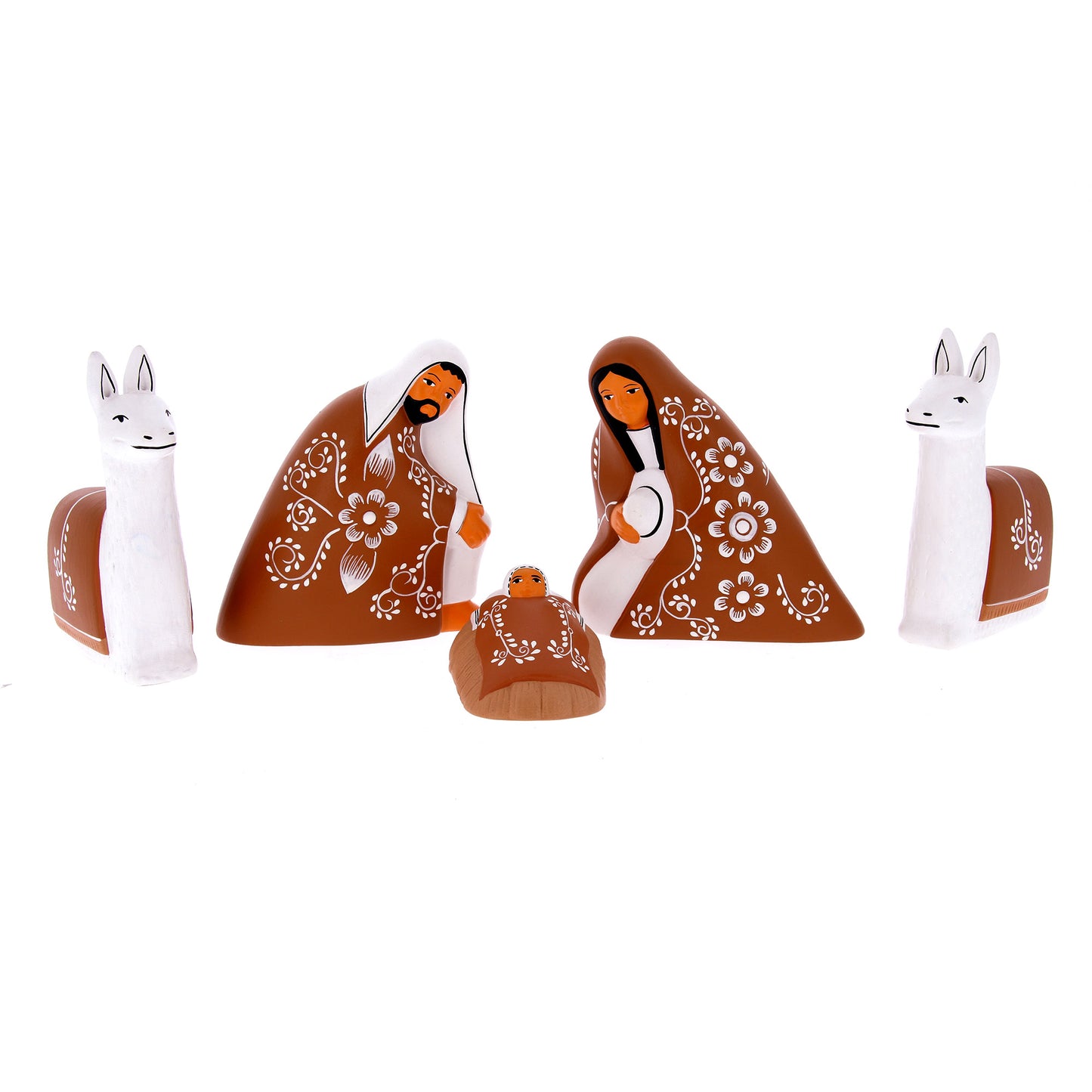 Presepe composto da 5 pezzi. Altezza 11 cm
