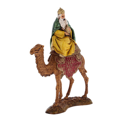Confezione Re Magi su cammello da 6 pezzi, in plastica. Altezza 10 cm