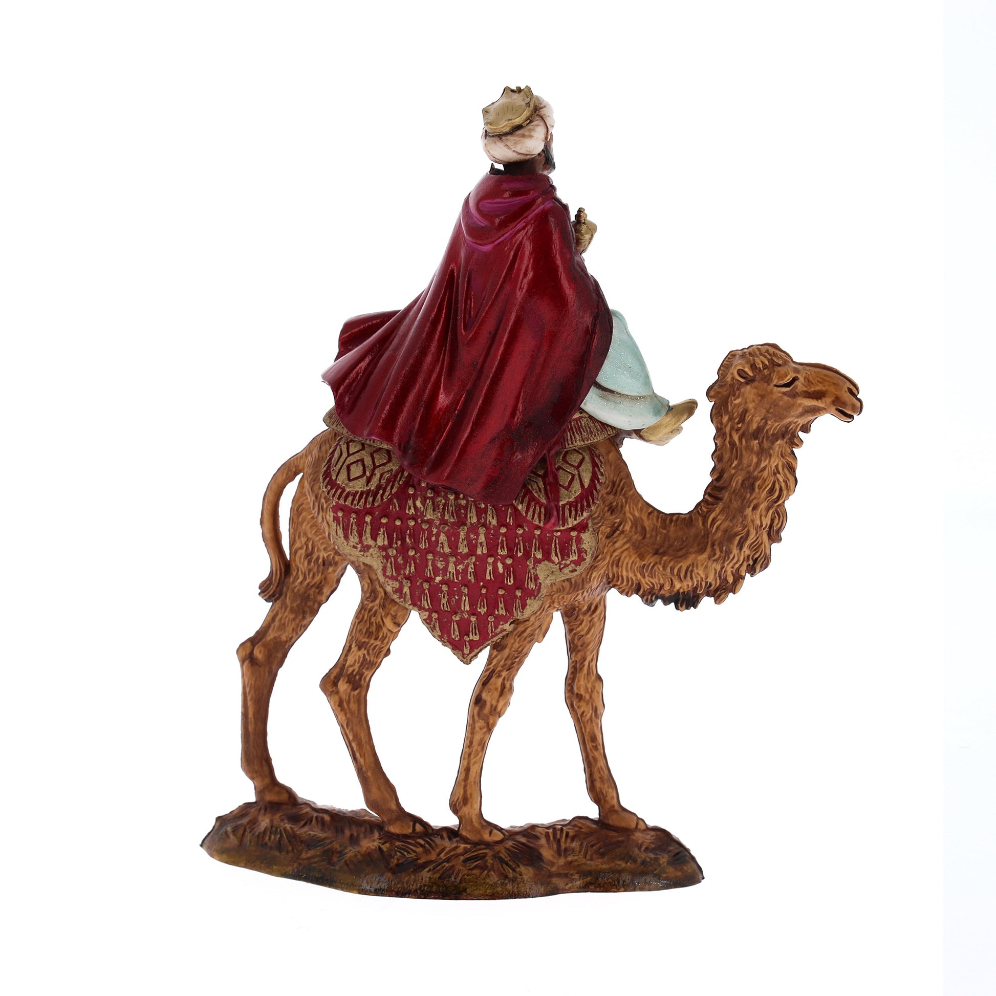 Confezione Re Magi su cammello da 6 pezzi, in plastica. Altezza 10 cm