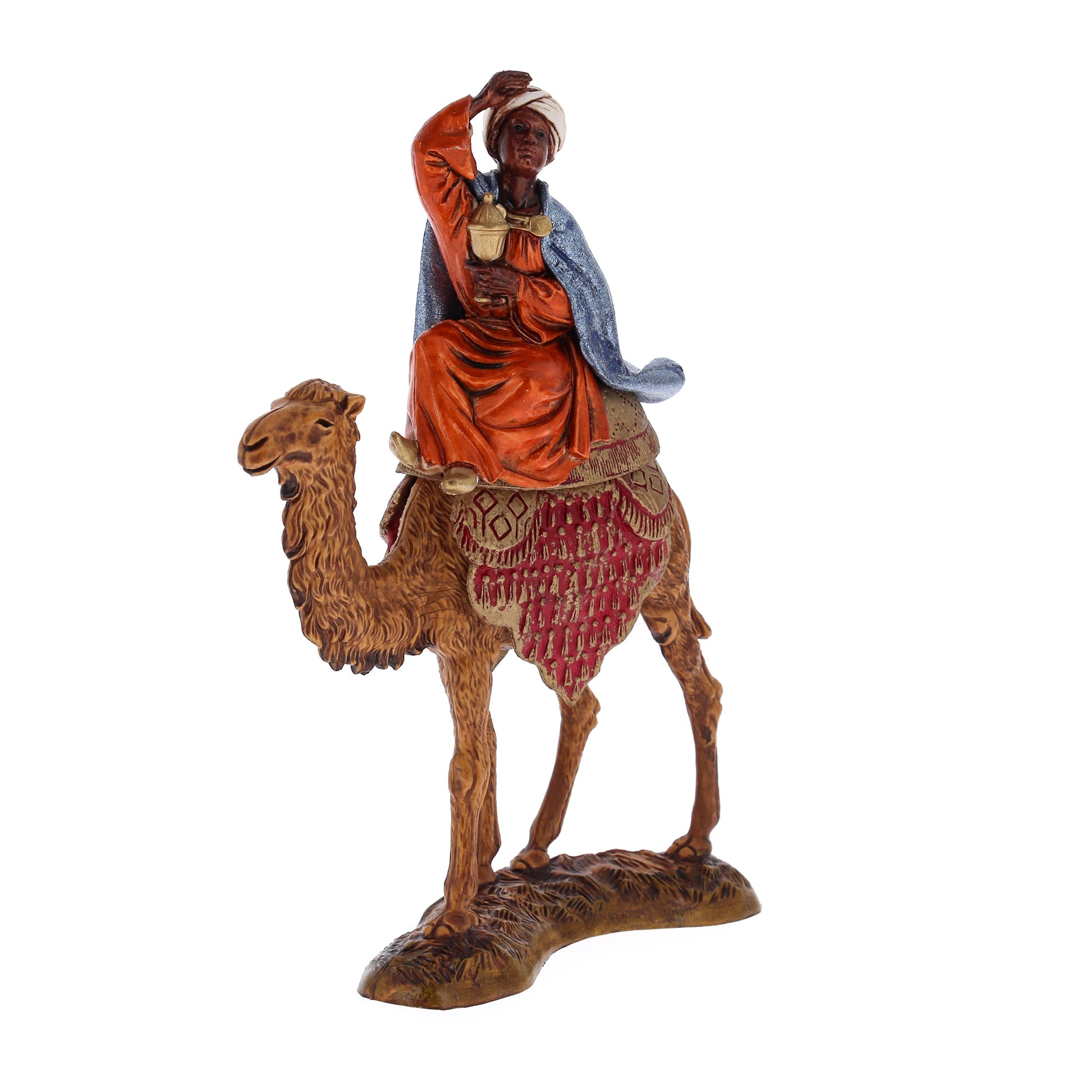 Confezione Re Magi su cammello da 6 pezzi, in plastica. Altezza 10 cm