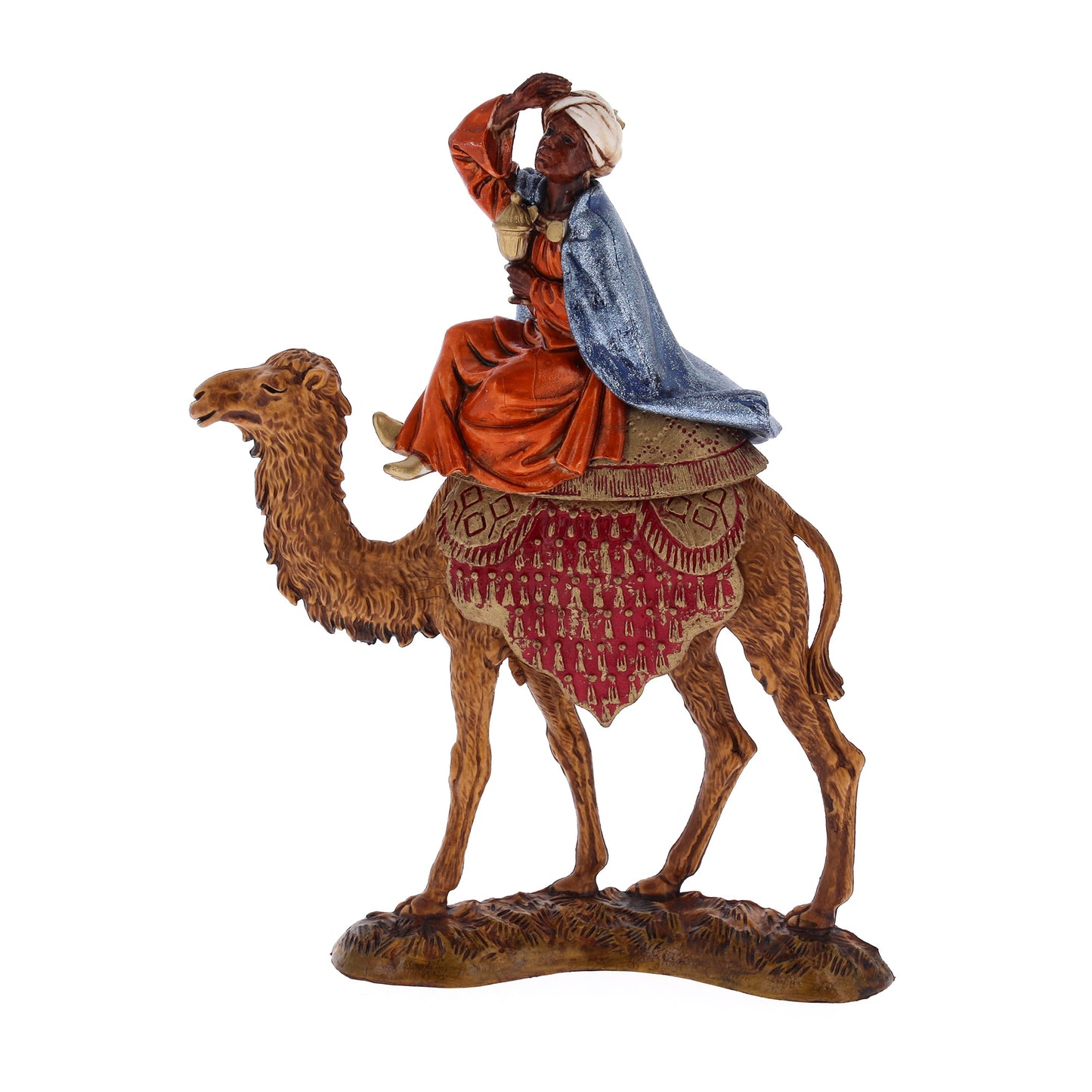 Confezione Re Magi su cammello da 6 pezzi, in plastica. Altezza 10 cm