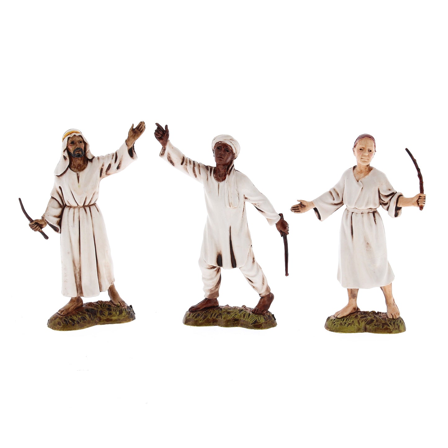 Confezione Re Magi su cammello da 6 pezzi, in plastica. Altezza 10 cm