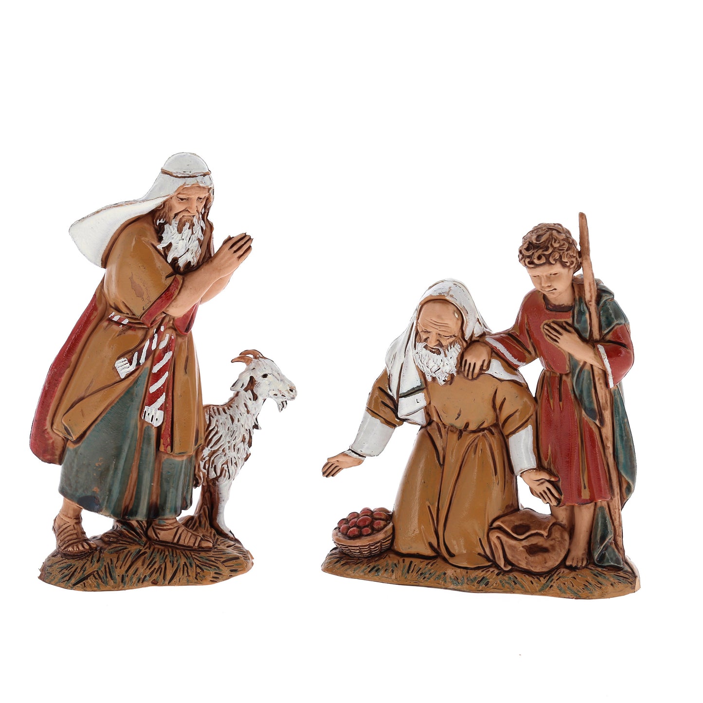 Confezione Pastori composta da 8 soggetti, in plastica. Altezza 10 cm